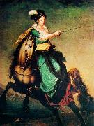Equestrian portrait of Carlota Joaquina of Spain unknow artist